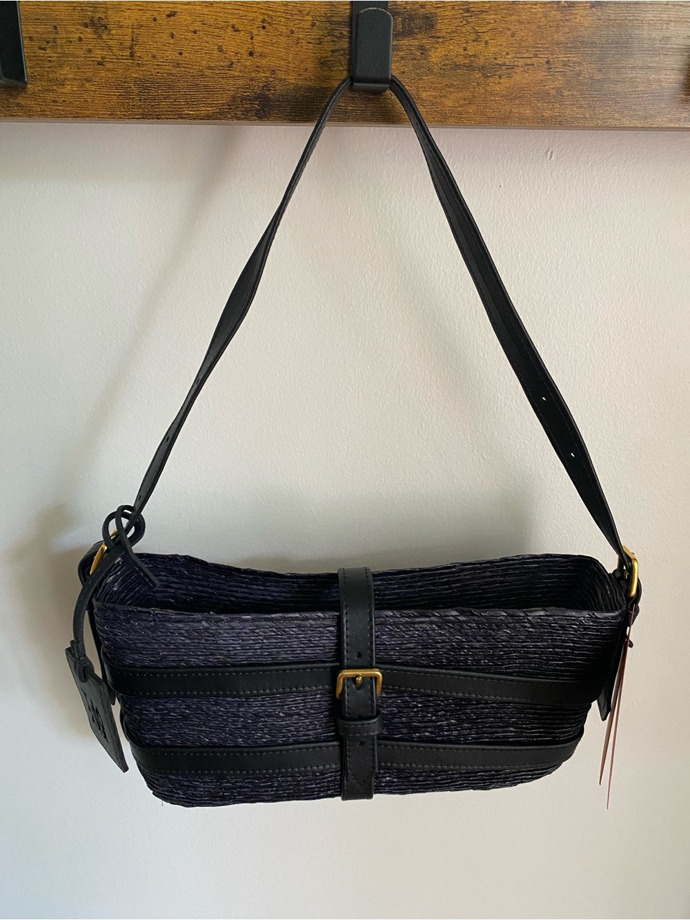 ALTUZARRA Watermill Straw Buckle Shoulder Bag